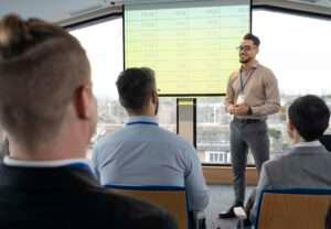 Group of people engaged in a business event or workshop